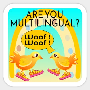 Funny Chicken Conversation - Foreign Languages Sticker